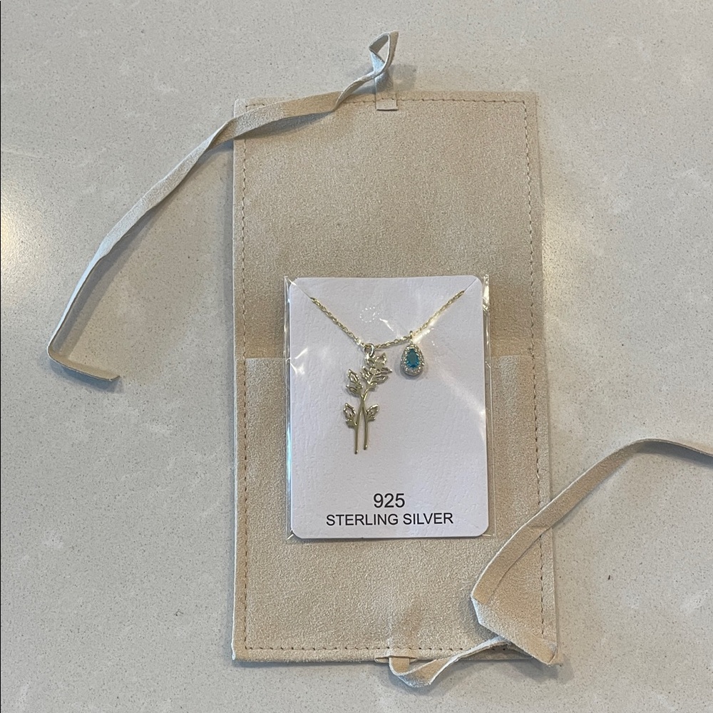 Sterling Silver Necklace with Turquoise Pendant